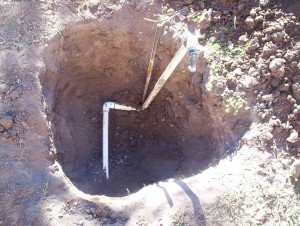 The pipe is a bit deeper than I remember, but this spot has gotten quite a lot of silt deposition in the past few years.