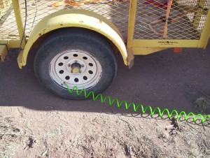 I've needed to check tire pressure on the Jeep's trailer for quite some time anyway...