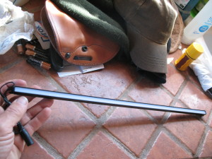 Older Brother sent me two additions to the Lair's 12V lighting. This LED strip will complete the interior coverage by going under a kitchen counter. It's so small I don't even have to move anything around.